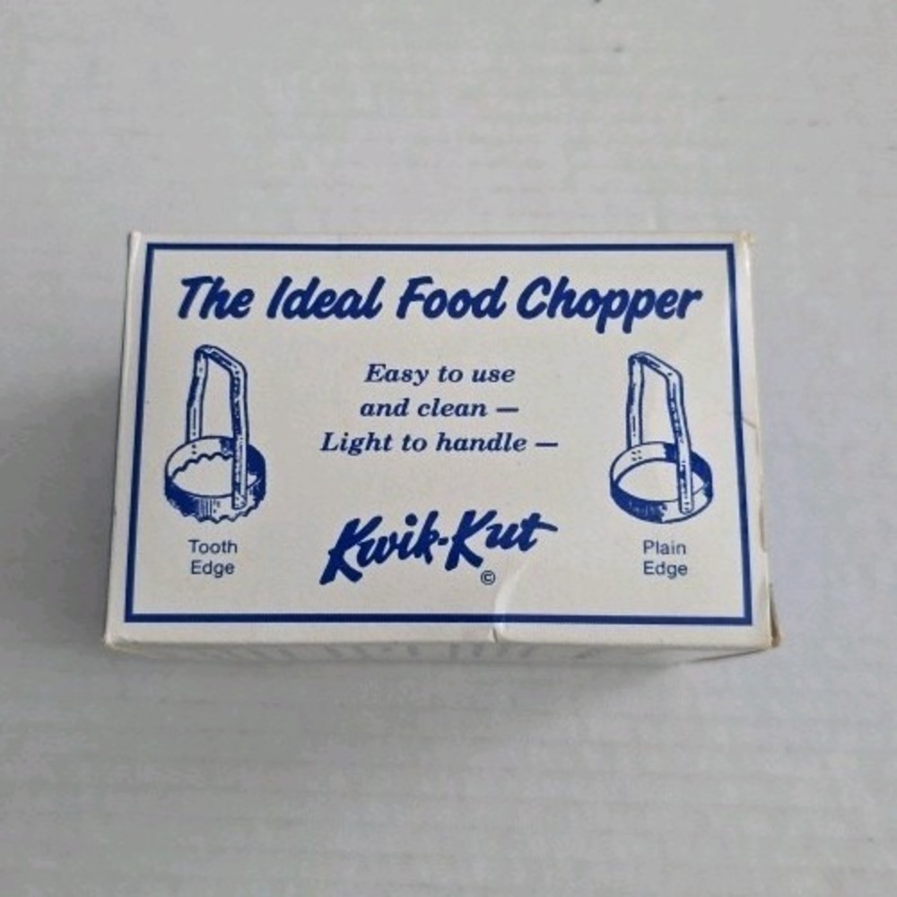 NIB Kwik-Kut The Ideal Food Chopper 3" Plain Edge, Made In USA